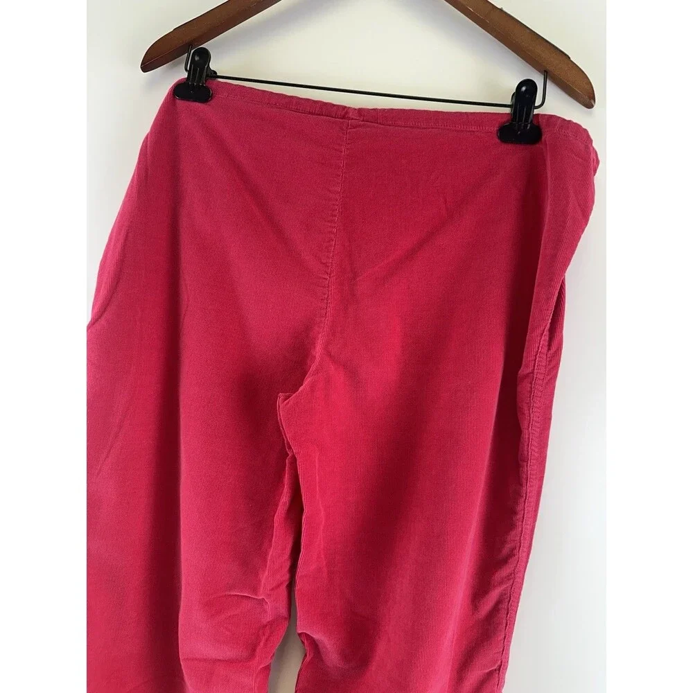J Crew Pink Corduroy Pants Vintage Y2K Lightweight Drawstring Relaxed Womens Med